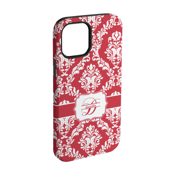 Custom Damask iPhone Case - Rubber Lined - iPhone 15 Pro (Personalized)