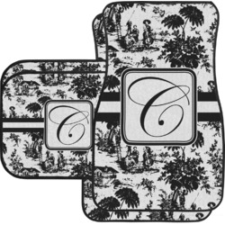 Toile Car Floor Mats Set - 2 Front & 2 Back (Personalized)