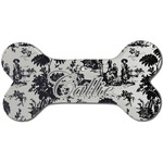 Toile Ceramic Dog Ornament - Front w/ Initial