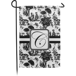 Toile Small Garden Flag - Single Sided w/ Initial