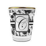 Toile Glass Shot Glass - 1.5 oz - with Gold Rim - Single (Personalized)