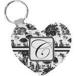 Toile Heart Plastic Keychain w/ Initial