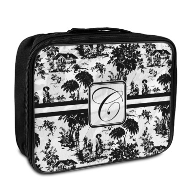 Monogrammed Insulated Lunch Tote - BLACK/WHITE