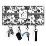 Toile Key Hanger w/ 4 Hooks w/ Initial