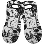 Toile Neoprene Oven Mitts - Set of 2 w/ Initial