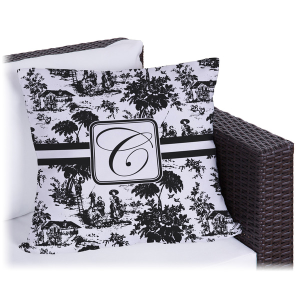 Custom Toile Outdoor Pillow - 18" (Personalized)