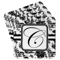 Toile Paper Coasters w/ Initial