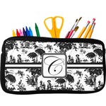 Toile Neoprene Pencil Case - Small w/ Initial