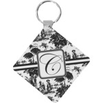 Toile Diamond Plastic Keychain w/ Initial