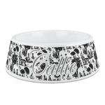 Toile Plastic Dog Bowl - Medium (Personalized)