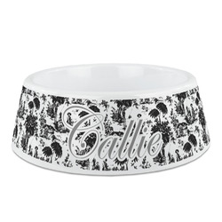 Toile Plastic Dog Bowl - Medium (Personalized)