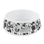 Toile Plastic Dog Bowl - Small (Personalized)