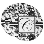 Toile Round Paper Coasters w/ Initial