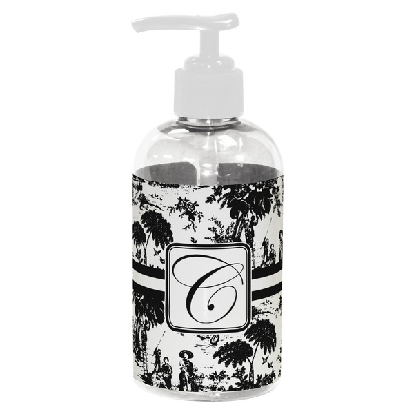 Custom Toile Plastic Soap / Lotion Dispenser (8 oz - Small - White) (Personalized)