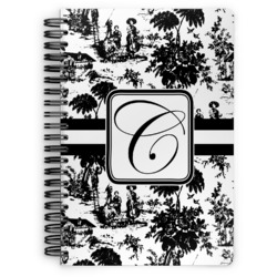 Toile Spiral Notebook - 7x10 w/ Initial