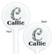 Toile White Plastic 5.5" Stir Stick - Double Sided - Round - Front & Back