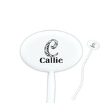 Toile 7" Oval Plastic Stir Sticks - White - Double Sided (Personalized)