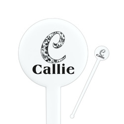 Toile 7" Round Plastic Stir Sticks - White - Double Sided (Personalized)