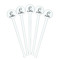 Toile White Plastic 7" Stir Stick - Round - Fan View