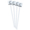 Toile White Plastic Stir Stick - Double Sided - Square - Front