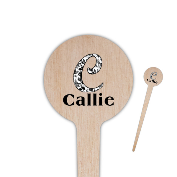 Custom Toile 4" Round Wooden Food Picks - Double Sided (Personalized)