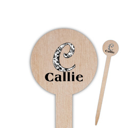 Toile 6" Round Wooden Food Picks - Double Sided (Personalized)