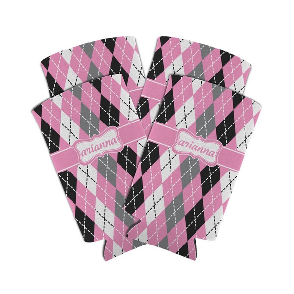 Custom Argyle Can Cooler (tall 12 oz) - Set of 4 (Personalized)