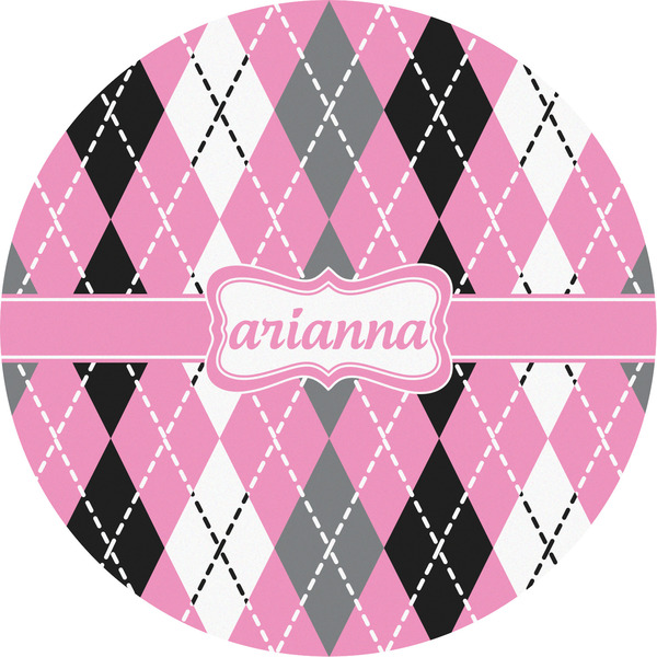 Custom Argyle Multipurpose Round Labels - 5" (Personalized)