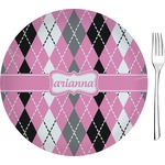 Argyle 8" Glass Appetizer / Dessert Plates - Single or Set (Personalized)