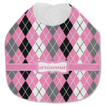 Argyle Jersey Knit Baby Bib w/ Name or Text