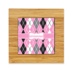 Argyle Bamboo Trivet with Ceramic Tile Insert (Personalized)