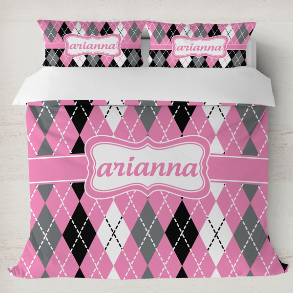 Custom Argyle Duvet Cover Set - King (Personalized)