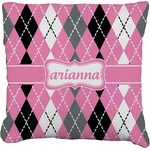 Argyle Faux-Linen Throw Pillow 18" (Personalized)