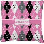 Argyle Faux-Linen Throw Pillow 20" (Personalized)