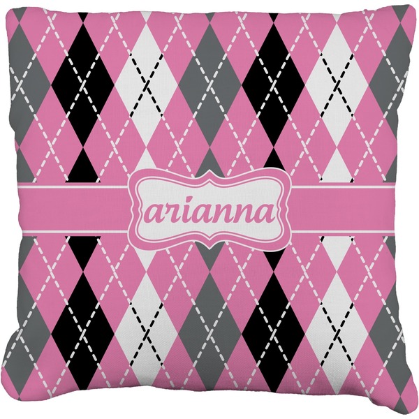 Custom Argyle Faux-Linen Throw Pillow 26" (Personalized)