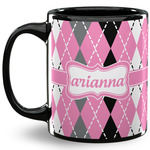 Argyle 11 Oz Coffee Mug - Black (Personalized)