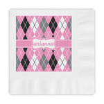 Argyle Embossed Decorative Napkins (Personalized)