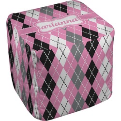 Argyle Cube Pouf Ottoman (Personalized)