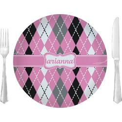 Argyle 10" Glass Lunch / Dinner Plates - Single or Set (Personalized)