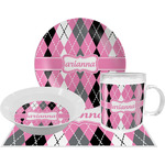 Argyle Dinner Set - Single 4 Pc Setting w/ Name or Text