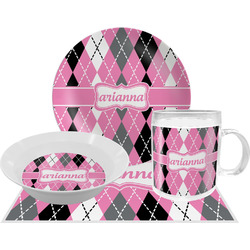 Argyle Dinner Set - Single 4 Pc Setting w/ Name or Text