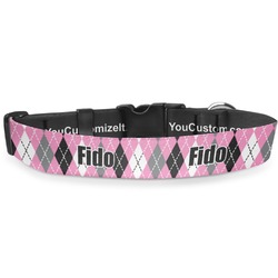 Argyle Deluxe Dog Collar - Double Extra Large (20.5" to 35") (Personalized)
