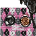 Argyle Dog Food Mat - Large w/ Name or Text