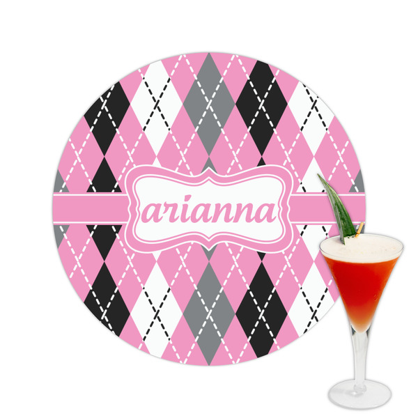 Custom Argyle Printed Drink Topper -  2.5" (Personalized)