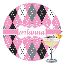 Argyle Printed Drink Topper - 3.5" (Personalized)