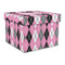 Argyle Gift Boxes with Lid - Canvas Wrapped - Large - Front/Main