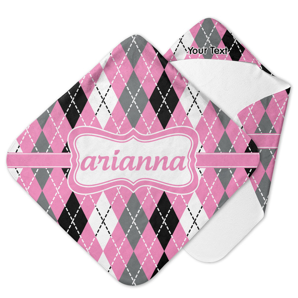 Custom Argyle Hooded Baby Towel (Personalized)