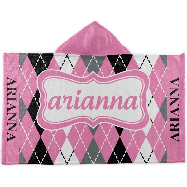 Custom Argyle Kids Hooded Towel (Personalized)