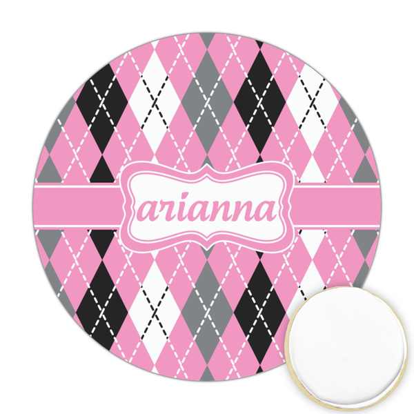 Custom Argyle Printed Cookie Topper - 2.5" (Personalized)