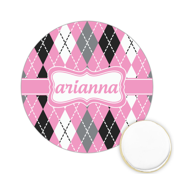 Custom Argyle Printed Cookie Topper - 2.15" (Personalized)